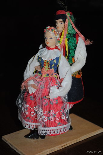 Пара винтажных, старых кукол-/ручной работы/-"PARA KRAKOWSKA"-сувенирный Hand Made!