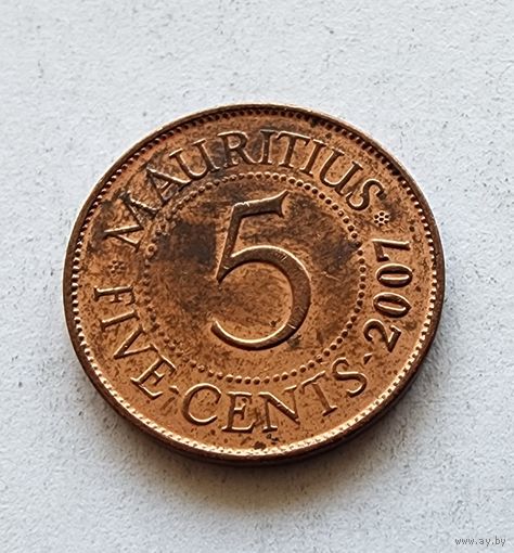 Маврикий 5 центов, 2007