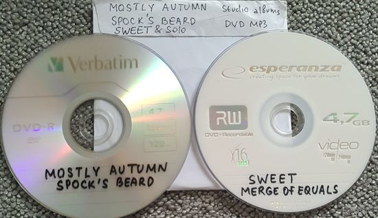 DVD MP3 дискография MOSTLY AUTUMN, SPOCK'S BEARD, MERGE OF EQUALS, SWEET & Solo projects (CD & LP rip) - 2 DVD