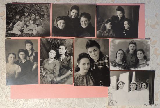 Фото "Девушки", 1947-1948 гг., Слуцк (10*7 см)