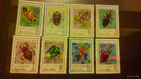 Жуки, насекомые, марки, фауна, Вьетнам, 1982