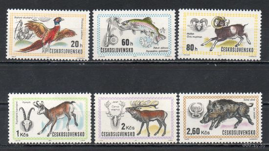 Всемирная охотничья выставка в Будапеште Чехословакия 1971 год серия из 6 марок