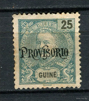 Португальские колонии - Гвинея - 1902 - Надпечатка PROVISORIO на 25R - [Mi.77] - 1 марка. MH.  (Лот 70Du)