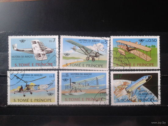 Сан-Томе и Принсипе 1979 200 лет авиации История авиации Полная серия Михель-13,0 евро гаш