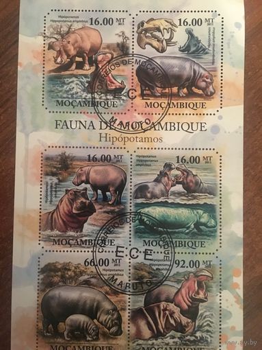 Мозамбик 2011. Гипопотамы (блок)