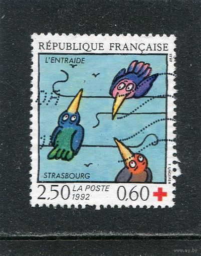 Франция. Красный крест. Карикатура