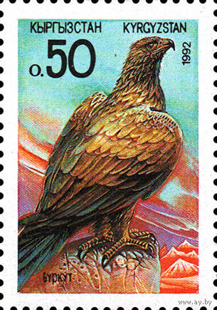 Охраняемая фауна Беркут Кыргызстан 1992 год серия из 1 марки