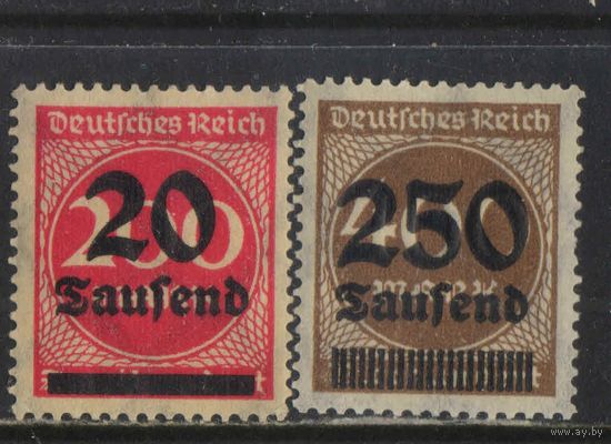 Германия Респ 1923 Инфляция Номинал Надп Стандарт #282,294**