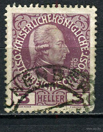 Австро-Венгрия - 1908 - Император Иосиф II - 3H - [Mi.141v] - 1 марка. Гашеная.  (Лот 16EM)-T7P4