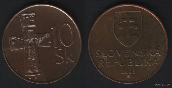 Словакия km11 10 крон 2003 год (f2