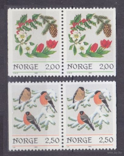 1985 Норвегия 938DI,Dr-939DI,DrPaar Птицы и флора / Рождество 6,00 евро
