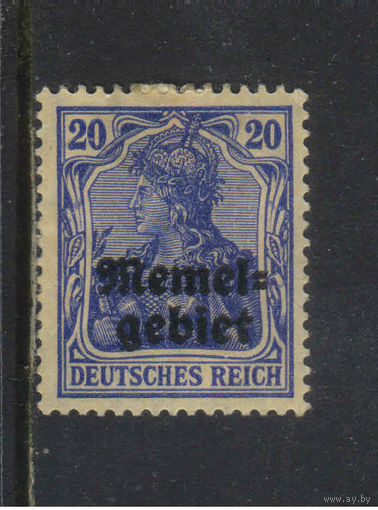 Мемель Управление Антанты 1920 Надп на марках Германии Надп Стандарт #4*