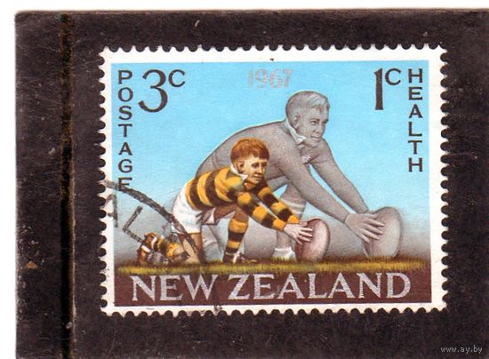 Новая Зеландия.  Mi:NZ 476. Регби. Удар по мячу. Медицинские марки.1967.