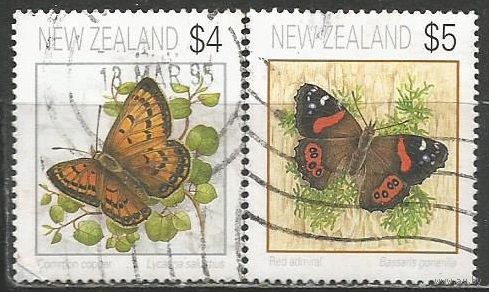Новая Зеландия. Бабочки. 1995г. Mi#1397-98. Серия.