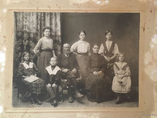 Семейное фото начало 1900-х годов размер 33 на 26 см