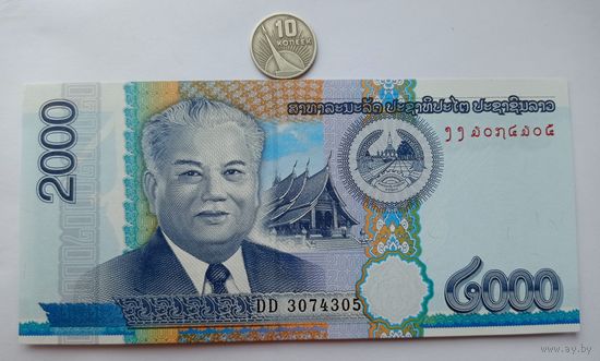 Werty71 Лаос 2000 кип 2011 UNC банкнота