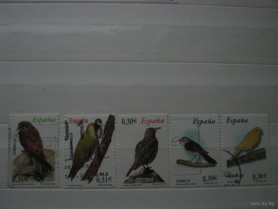 Марки - Испания фауна птицы