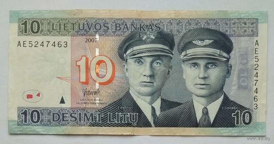 Литва 10 лит 2007 г.
