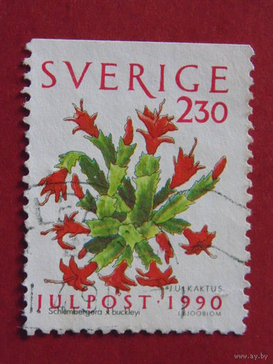 Швеция 1990 г. Цветы.
