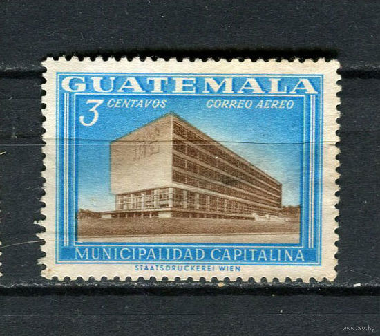 Гватемала - 1964 - Архитектура 3С - (есть тонкое место) - [Mi.704] - 1 марка. Гашеная.  (Лот 37EQ)-T7P7