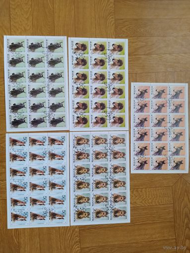 Корея листы марок 1991 г. Фауна. Лошади.