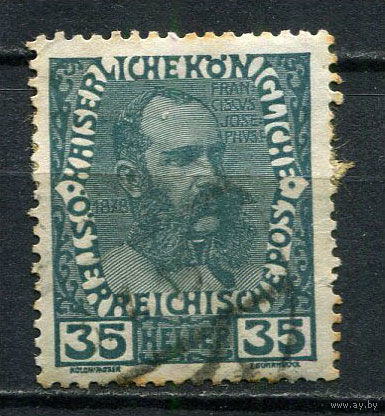 Австро-Венгрия - 1908 - Император Франц Иосиф I в 1878 году - 35H - [Mi.149x] - 1 марка. Гашеная.  (Лот 30EM)-T7P4