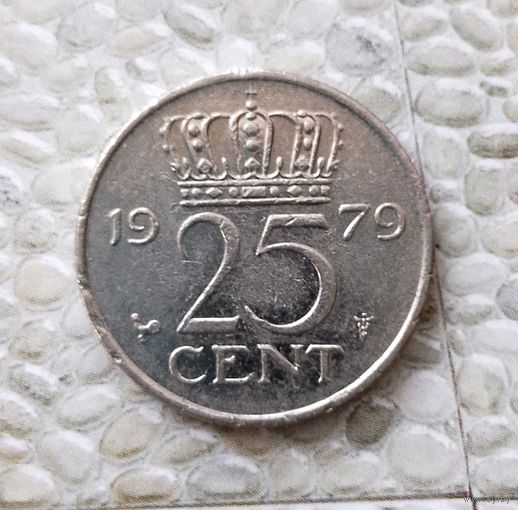 25 центов 1979 года Нидерланды. Королева Юлиана.