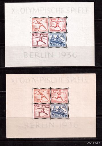 Германия-1936,(Мих.Бл.6-6z)  , Спорт, ОИ-1936(обычный и на толстой бум.)