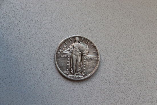Четверть доллара 1920  Standing Liberty Монета номиналом 25 центов  с изображением стоящей СОСТОЯНИЕ