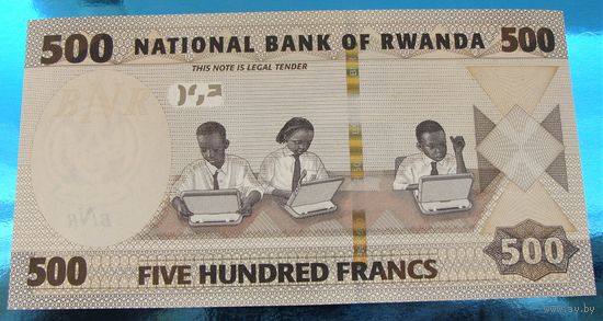 Руанда. 500 франков 2019 года Номер по каталогу: P42