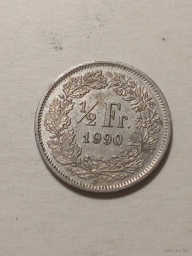 1/2 франка Швейцария 1990
