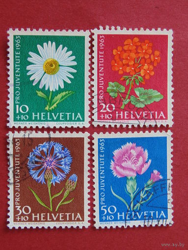 Швейцария 1963 г. Цветы.
