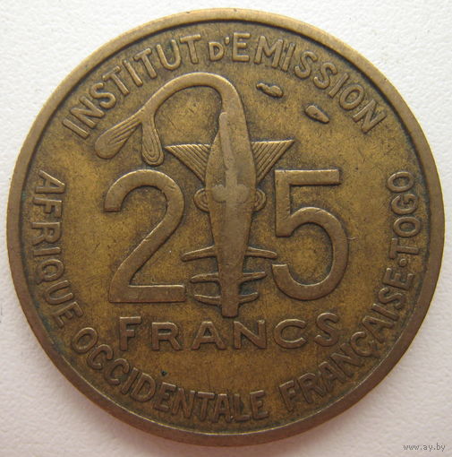 Того (Французская Западная Африка) 25 франков 1957 г. (d)