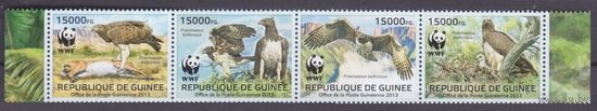 2013 Гвинея 9865-9868strip+Tab WWF / Птицы 24,00 евро