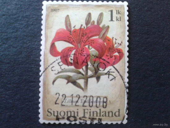Финляндия 2007 цветы Mi-1,4 евро гаш
