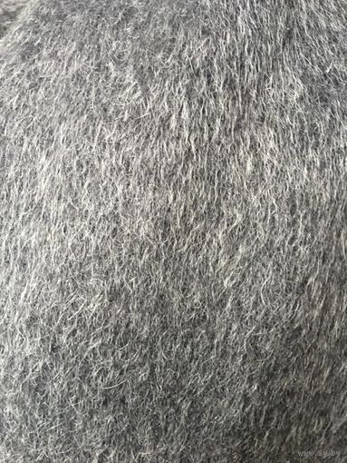 Ткань Шерсть меланж ворсистая шир 1,6 х 2,4 цвет серый, ворсинки светлее