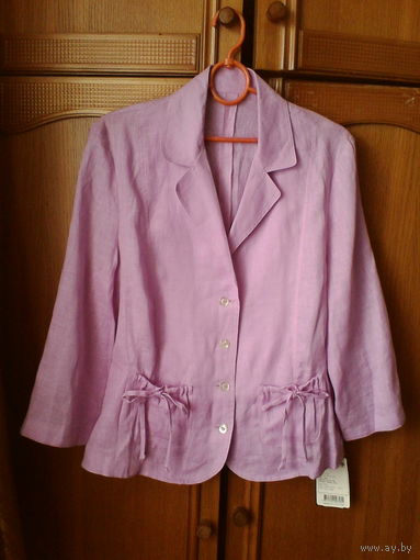 Сиреневая блуза пиджак,лен 100%.46 р.