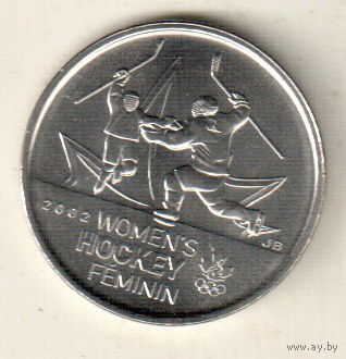 Канада 25 цент 2009 Победа женской сборной по хоккею на олимпиаде Солт-Лейк-Сити 2002