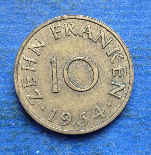 Саар (Саарленд, Саарланд) 10 франков 1954