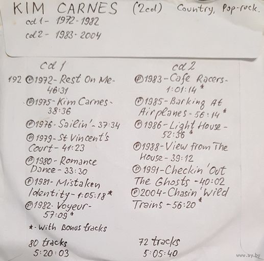 CD MP3 дискография Kim CARNES на 2 CD