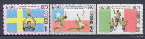 [2359] Бразилия 1970. Спорт.Футбол.Бразилия 3-х кратный чемпион мира. СЕРИЯ MNH