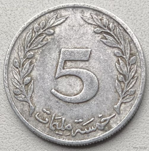 Тунис 5 миллимов 1960 г.