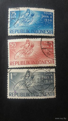 Индонезия 1958  велосипедисты  3м