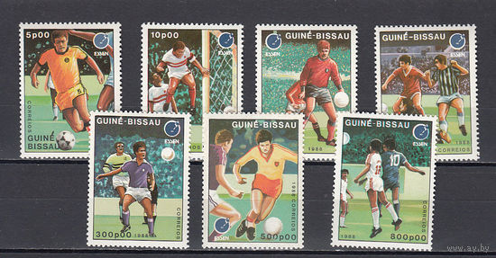 Спорт. Футбол. Гвинея Бисау. 1988. 7 марок. Michel N 943-949 (13,0 е)