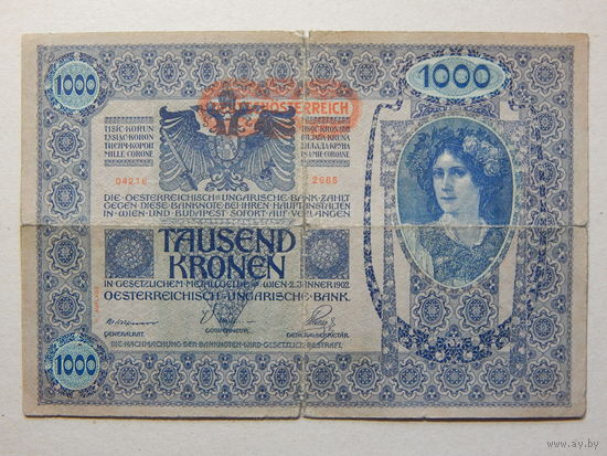 Австро-Венгрия 1000 крон 1902г.