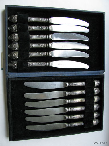 Набор ножей (12 шт.) в коробке. мельхиор