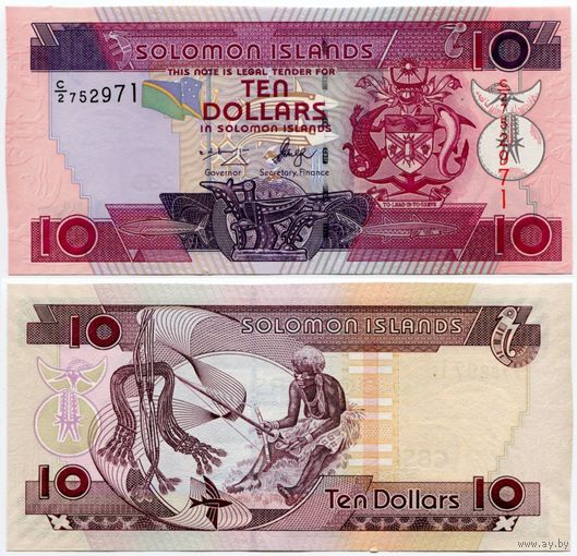 Соломоновы острова. 10 долларов (образца 2006 года, P27a, UNC)