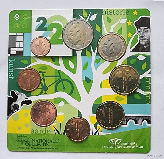 Нидерланды  2022 евро официальный Годовой набор, 8 монет, буклет BU