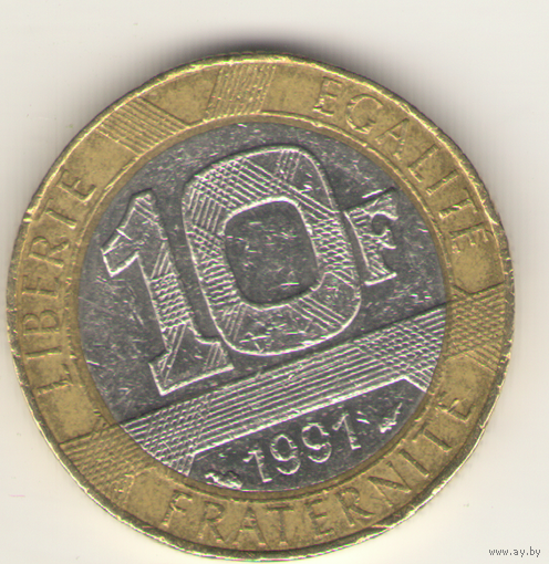 10 франков 1991г.