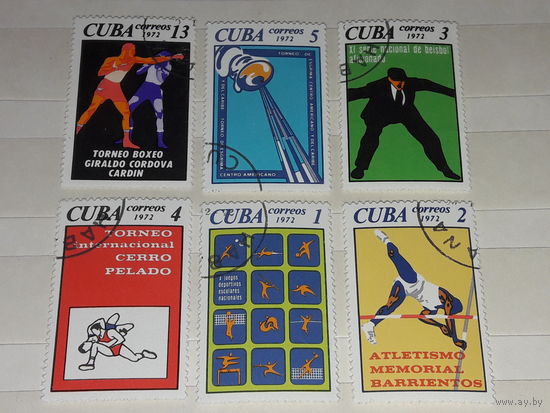 Куба 1972 Спорт. Спортивные события года. 6 марок